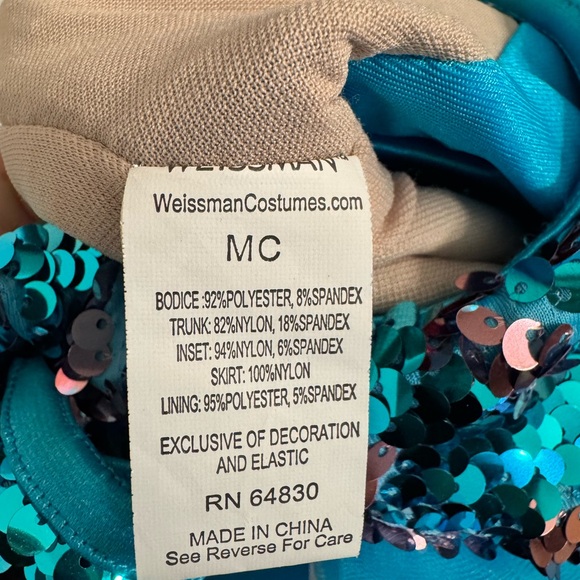 Sparkling Teal Sequin recital Dress - Picture 3 of 3